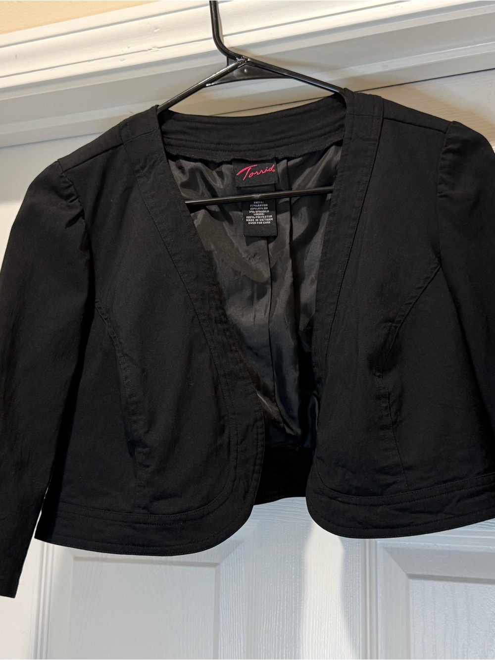 Torrid Black Cropped Open-Front Jacket Size 1